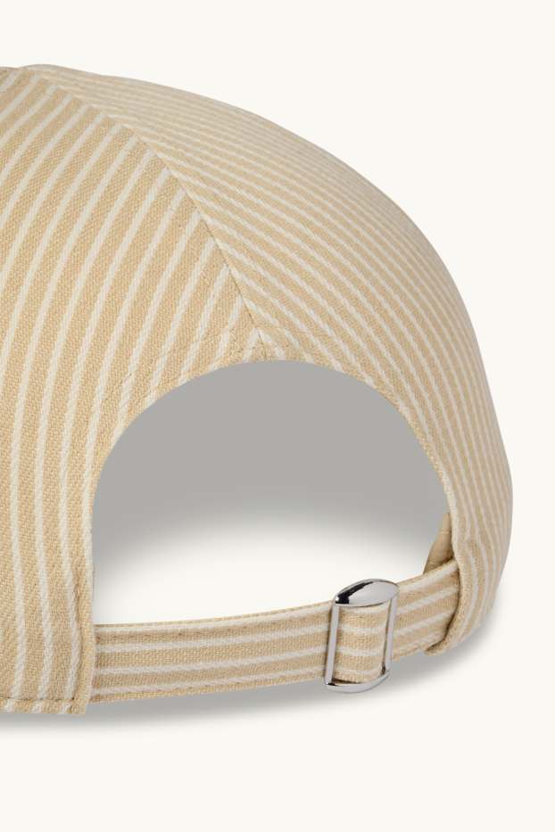 Femmes - Casquette - à rayures - beige