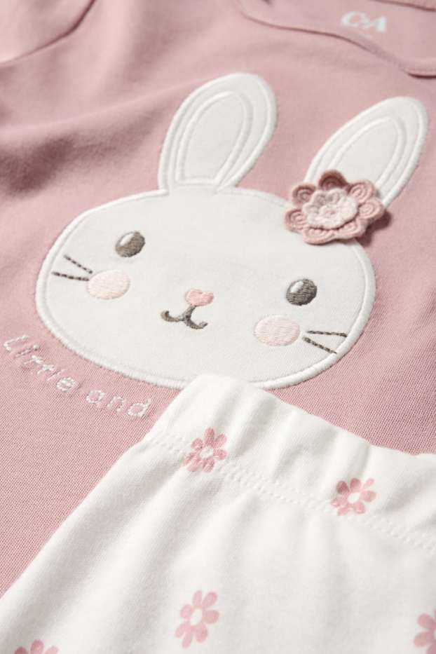 Baby Mädchen - Häschen - Baby-Pyjama - 2 teilig - rosa