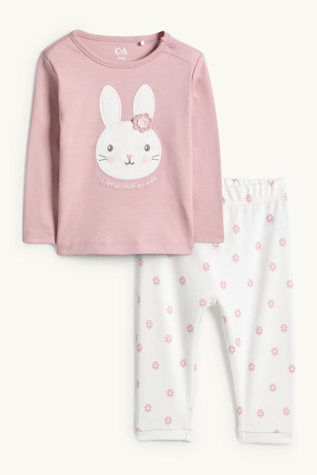 Baby Mädchen - Häschen - Baby-Pyjama - 2 teilig - rosa
