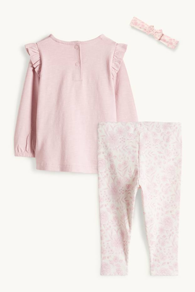 Baby Mädchen - Schmetterling - Baby-Crochet-Outfit - 3 teilig - dunkelrosa