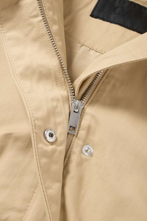 Femei - Jachetă cu glugă - bej