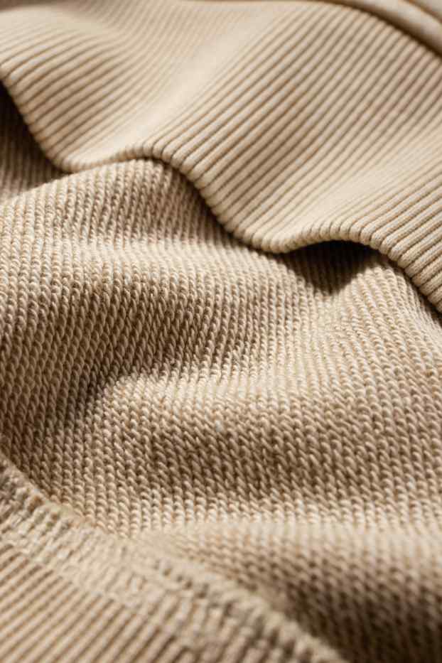 Enfants garçons - Sweat zippé en molleton avec capuche - beige clair