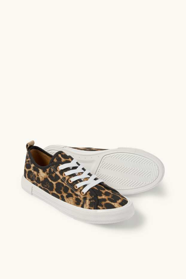 Donna - Sneakers - stampa leopardata - nero / beige