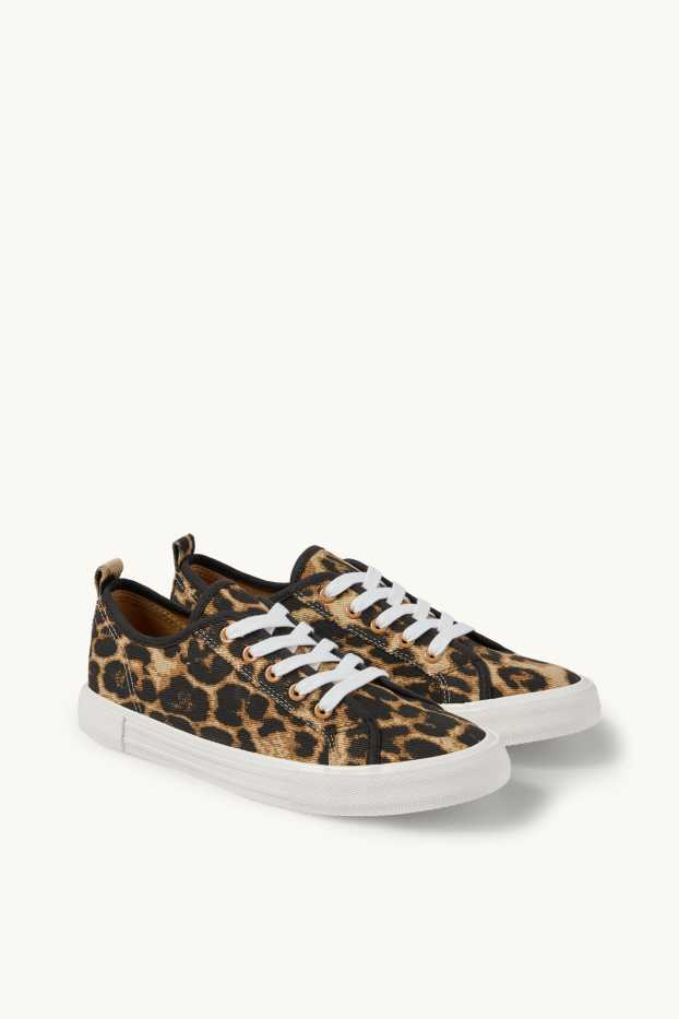 Donna - Sneakers - stampa leopardata - nero / beige
