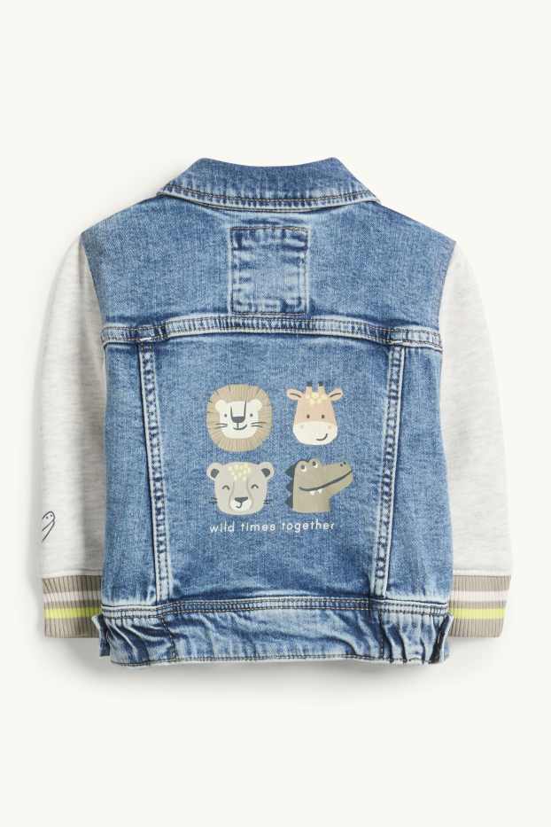 Miminka - chlapci - Divoká zvířátka - džínová bunda pro miminka - džíny - modré