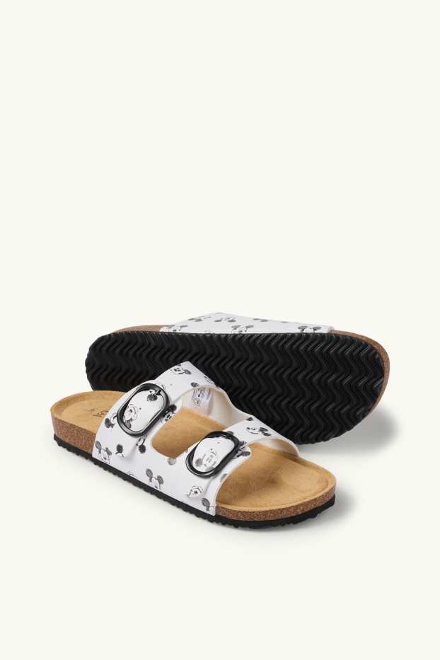 Women - Sandals - faux leather - Mickey Mouse - white