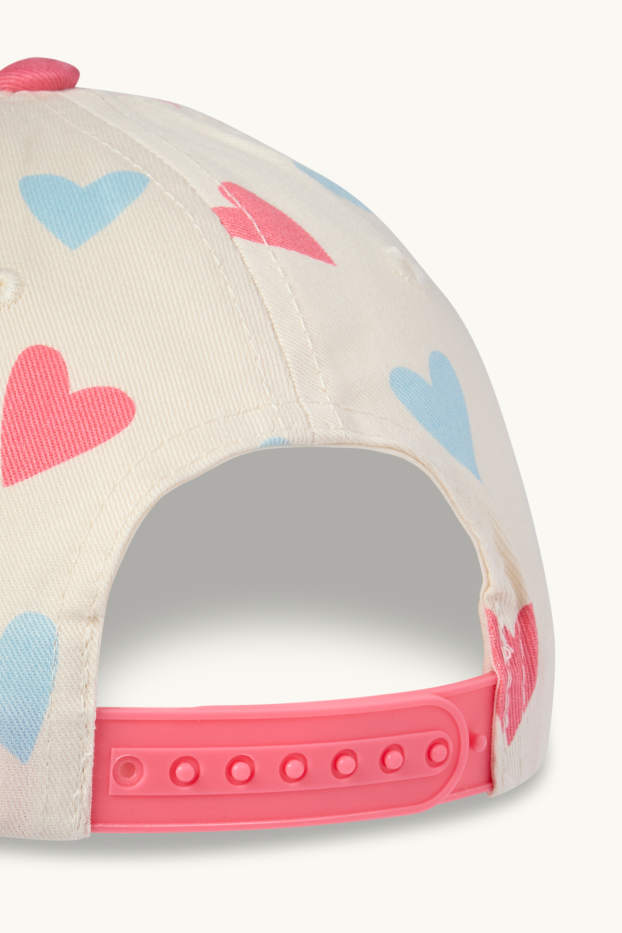 Kinder Mädchen - Herz - Baseballcap - rosa / beige