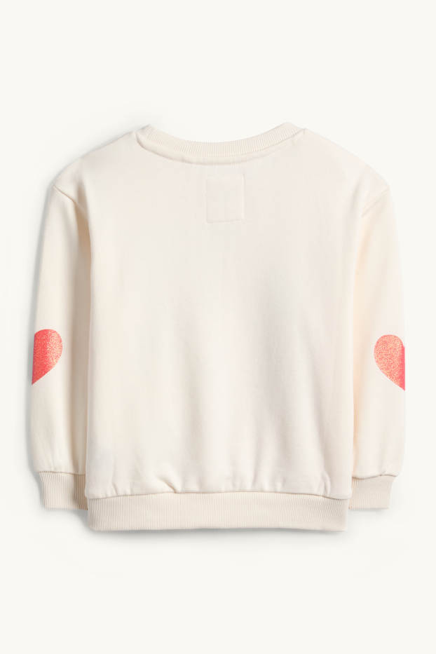 Bambine - Minnie - felpa - effetto brillante - bianco crema