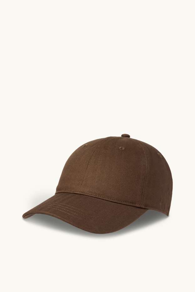 Uomo - Cappellino - tessuto tramato - marrone scuro
