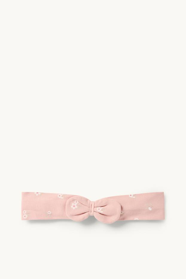 Baby Mädchen - Häschen - Baby-Crochet-Outfit - 3 teilig - weiss / rosa