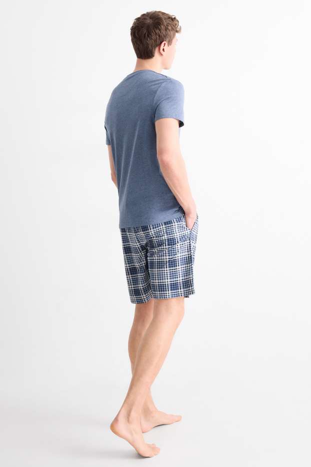 Hommes - Pyjashort - bleu
