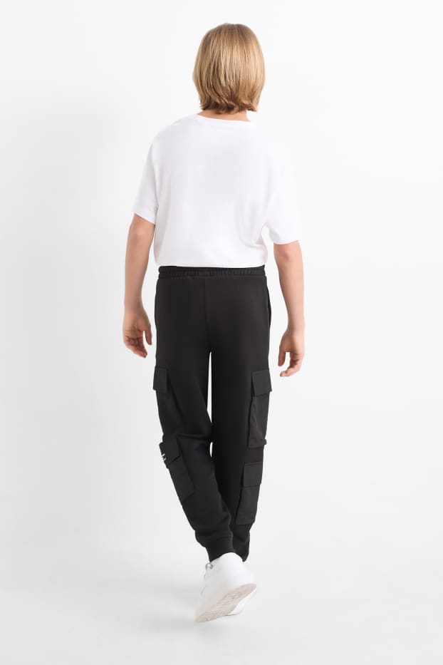 Enfants garçons - Pantalon de jogging cargo - noir