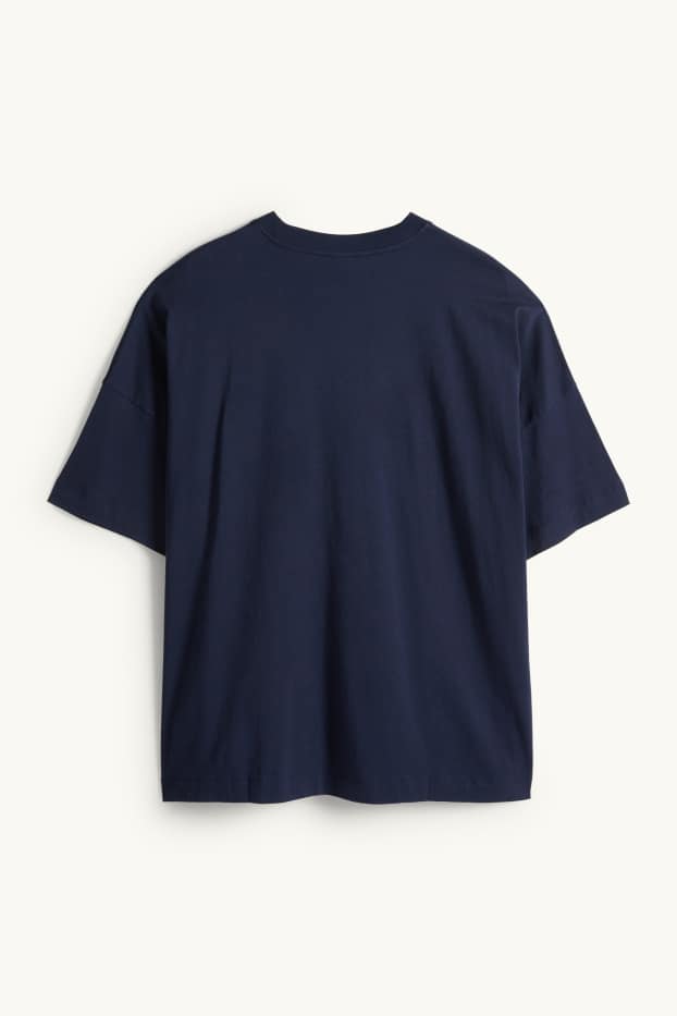 Damen - T-Shirt - Regular Fit - Glanz-Effekt - dunkelblau