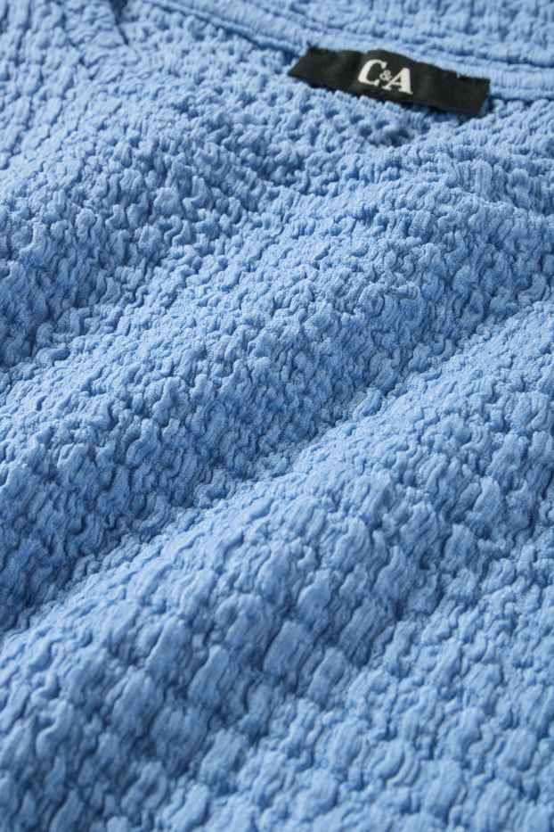 Femei - Tricou - regular fit - structurat - albastru