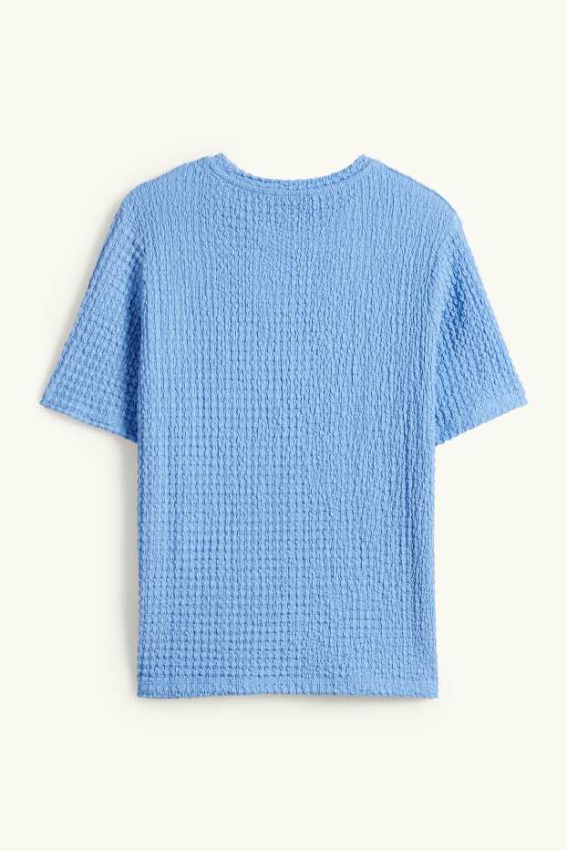 Femei - Tricou - regular fit - structurat - albastru