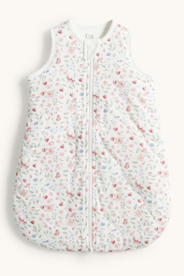 Neonate - Fiori - sacco nanna neonate - 0-4 mesi - bianco / rosa