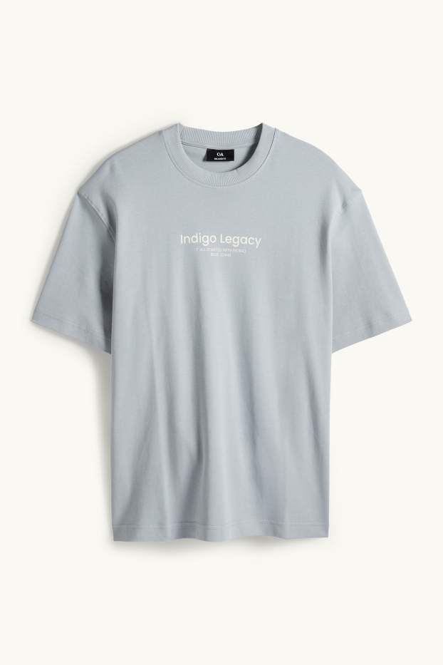 Pánské - Tričko - relaxed fit - světle modrá