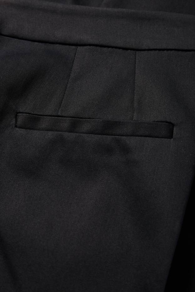 Damen - Stoffhose - Mid Waist - Slim Fit - schwarz