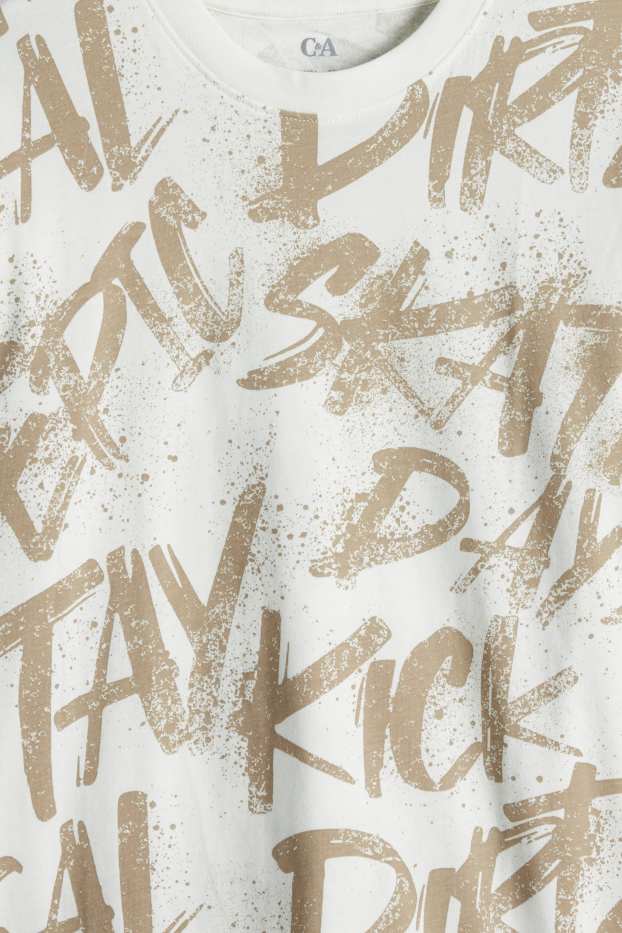 Děti - chlapci - Multipack 3 ks - motorka, štír a skater - tričko s krátkým rukávem - taupe