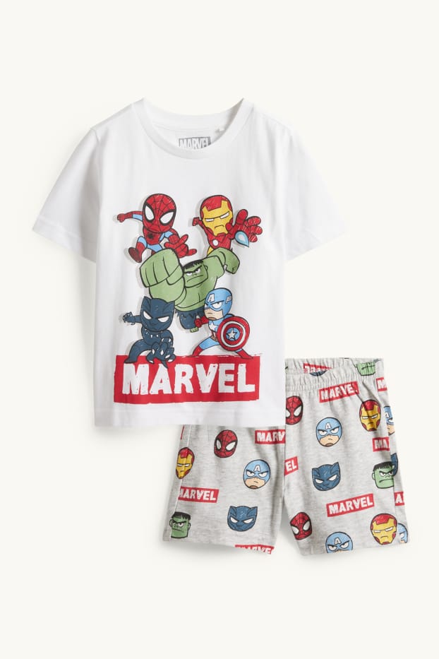 Kinderen: jongens - Marvel - shortama - 2-delig - wit / rood