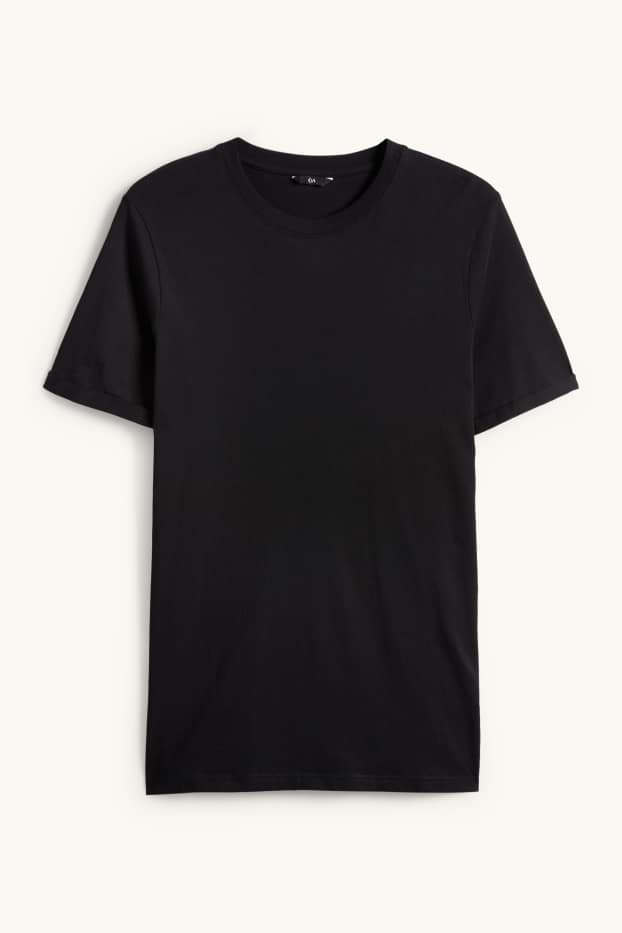 Heren - T-shirt - regular fit - zwart