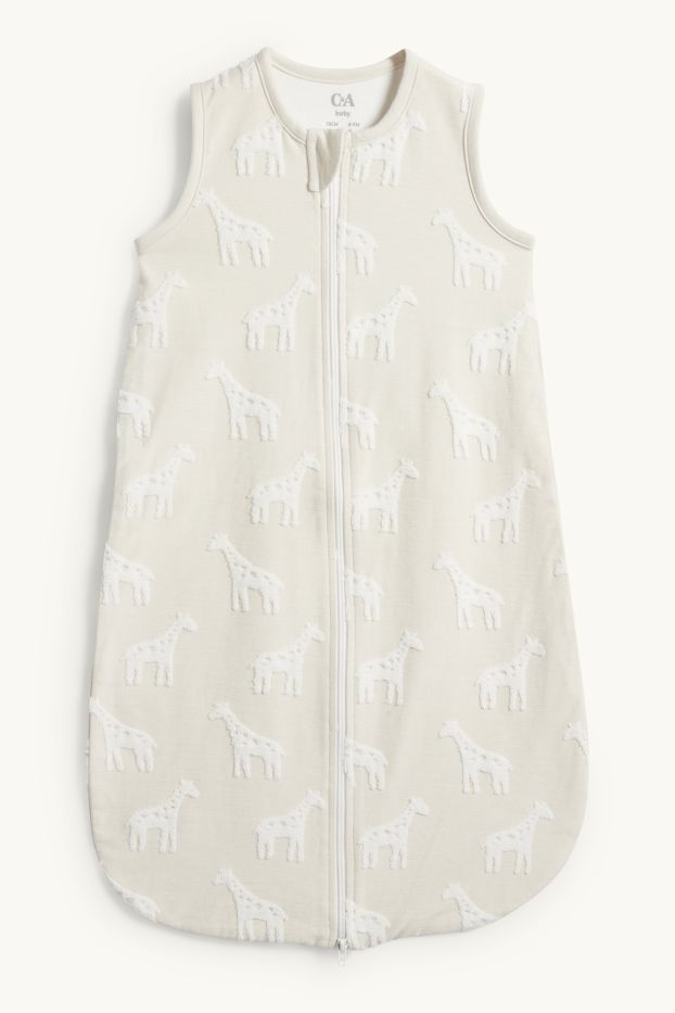Unisex - Giraffe - baby sleeping bag - 6-18 months - cremewhite