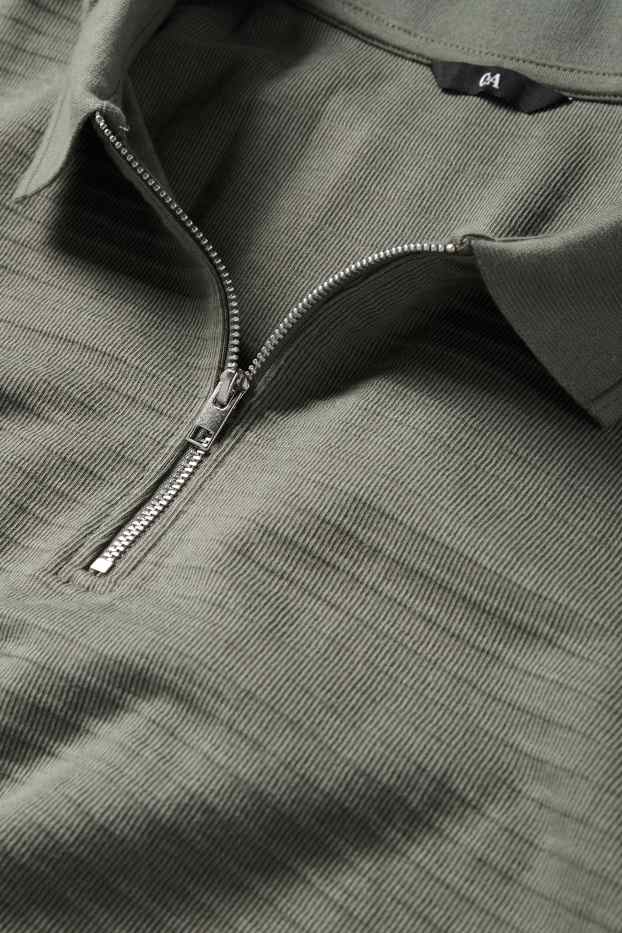 Heren - Poloshirt - regular fit - ribstof - groen