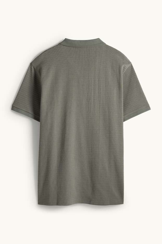 Heren - Poloshirt - regular fit - ribstof - groen