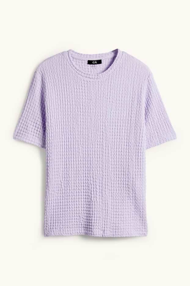Femei - Tricou - regular fit - structurat - violet deschis
