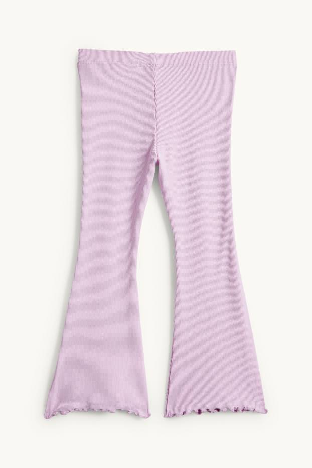 Kinder Mädchen - Die Eiskönigin - Flared Leggings - gerippt - Glanz-Effekt - hellviolett