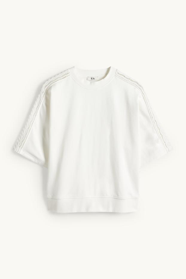 Femei - Bluză de molton - alb