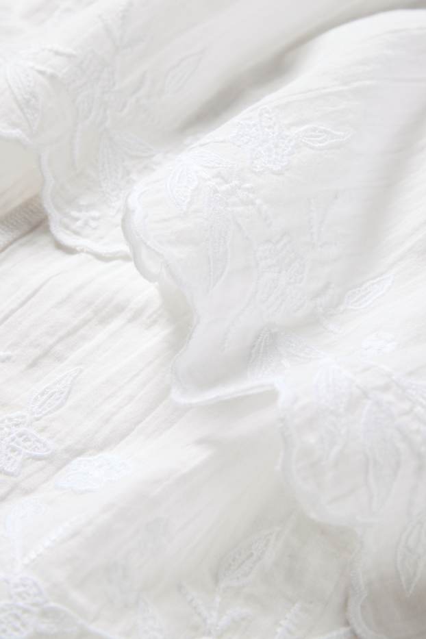 Damen - Bluse - gesmokt - weiß