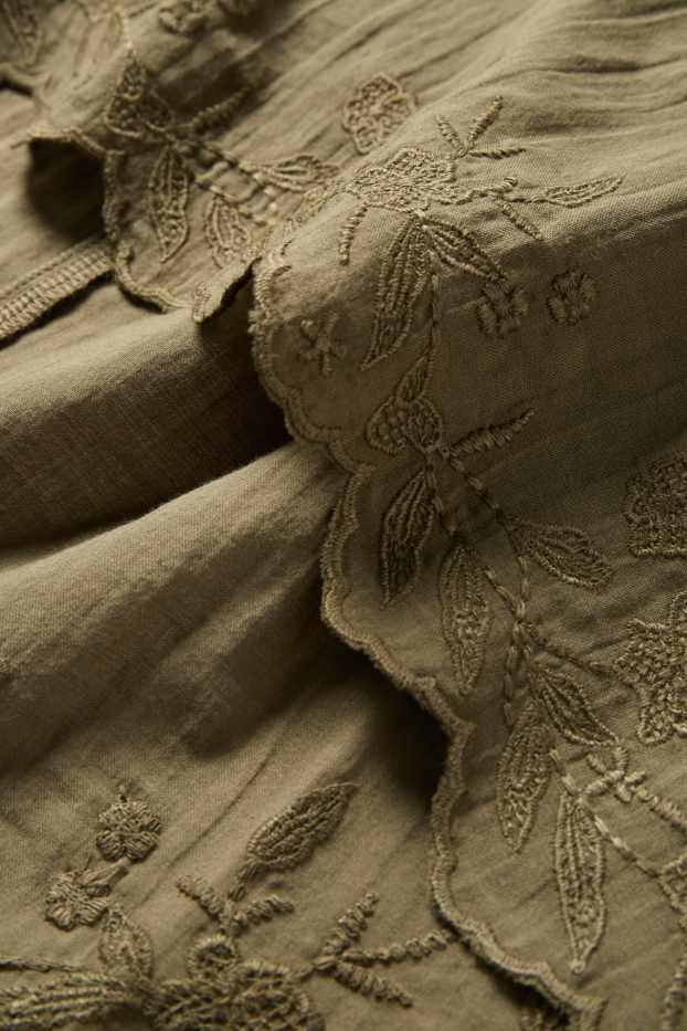 Donna - Blusa - arricciata - verde