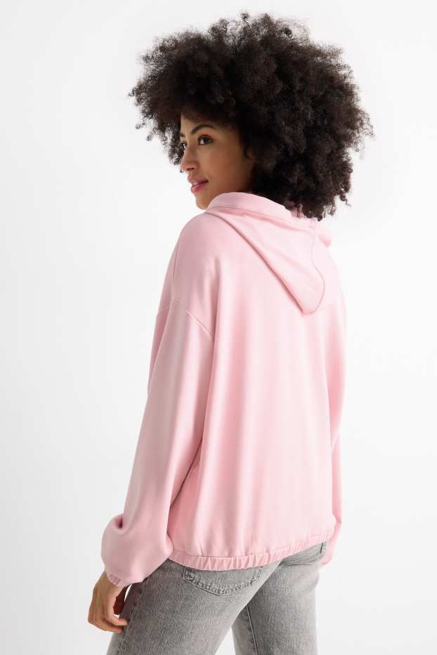 Damen - Sweatjacke mit Kapuze - rosa