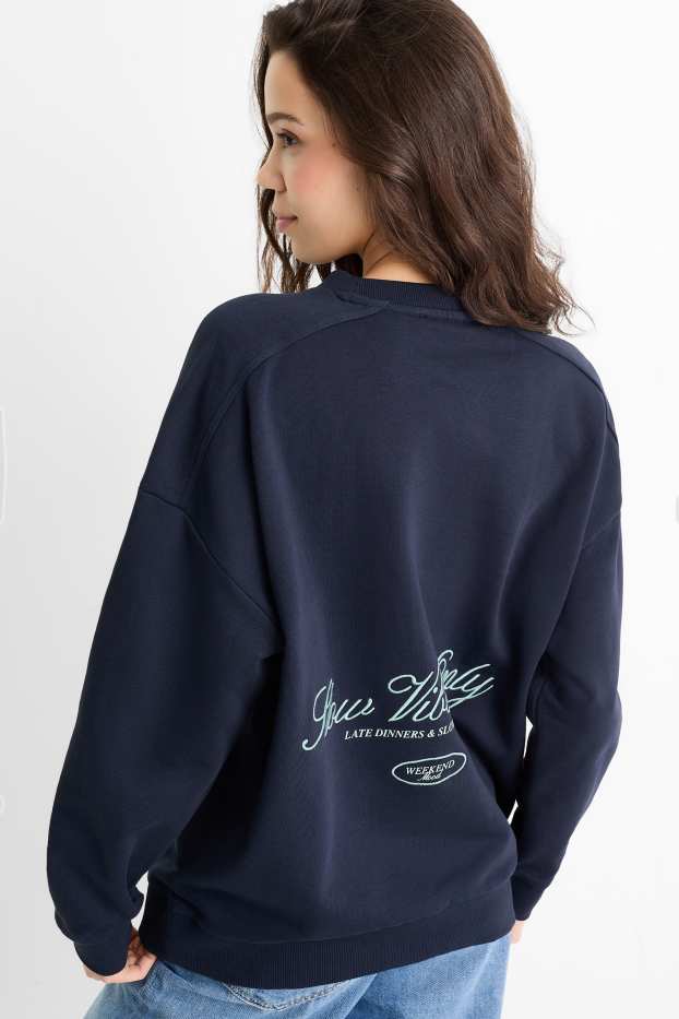 Femei - Bluză de molton - albastru închis