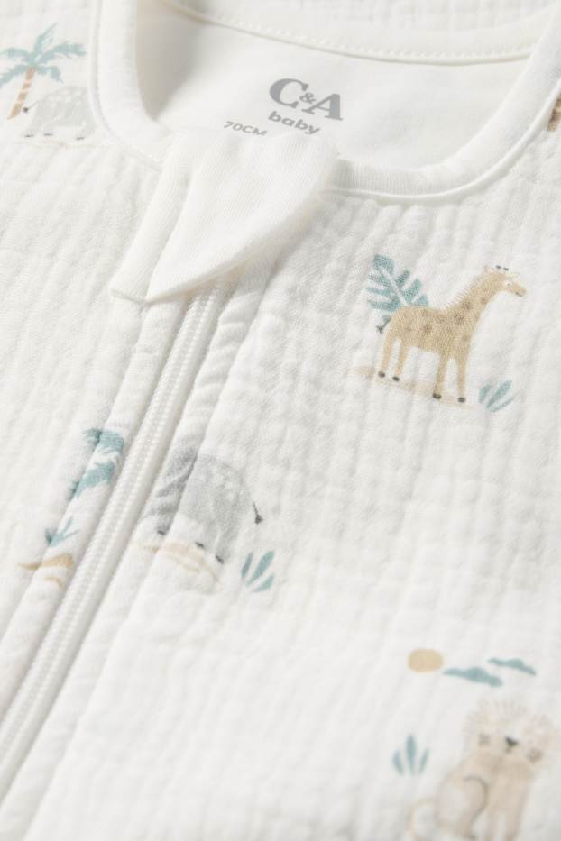 Baby Girls - Elephant, giraffe and lion - baby sleeping bag - 6-18 months - white