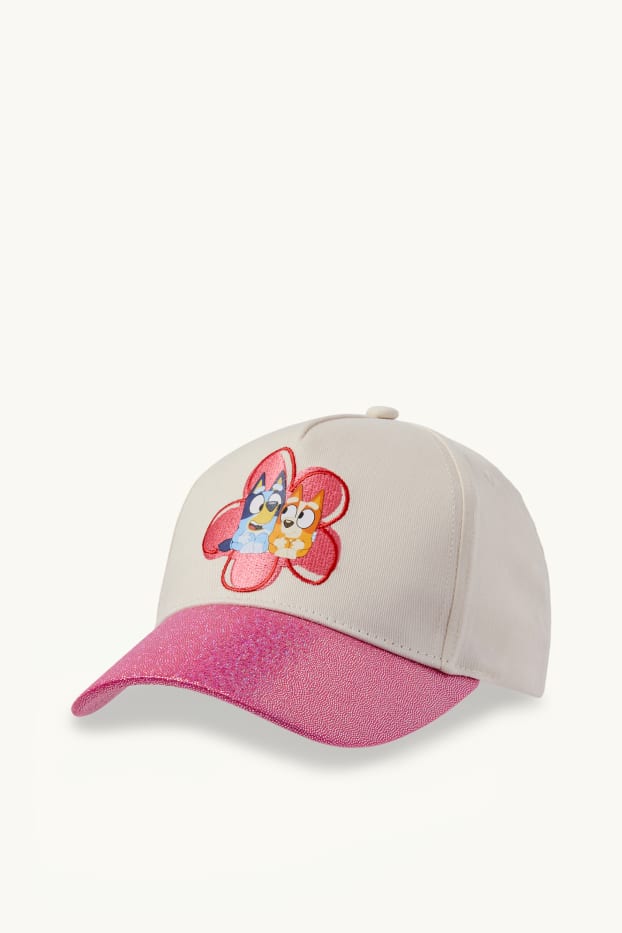 Kinder Mädchen - Bluey - Baseballcap - Glanz-Effekt - cremefarben