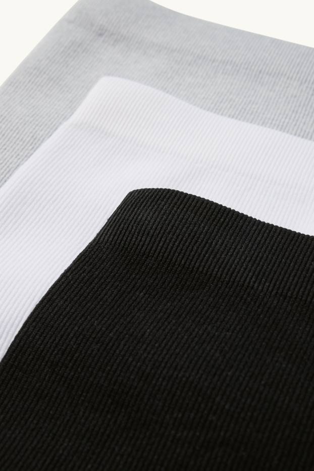 Bambine - Confezione da 3 - boxer - a coste - nero / grigio