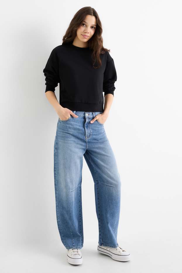 Dames - Balloon jeans - mid waist - jeanslichtblauw
