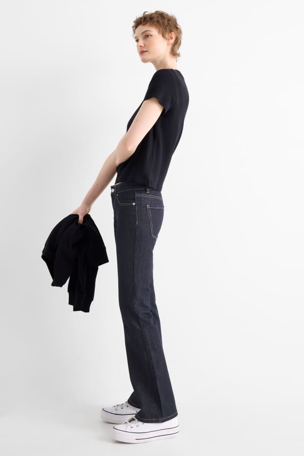 Dames - Bootcut jeans - low waist - jeansdonkerblauw