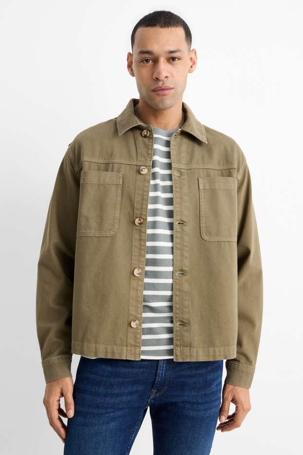 Uomo - Giacca camicia - relaxed fit - verde scuro