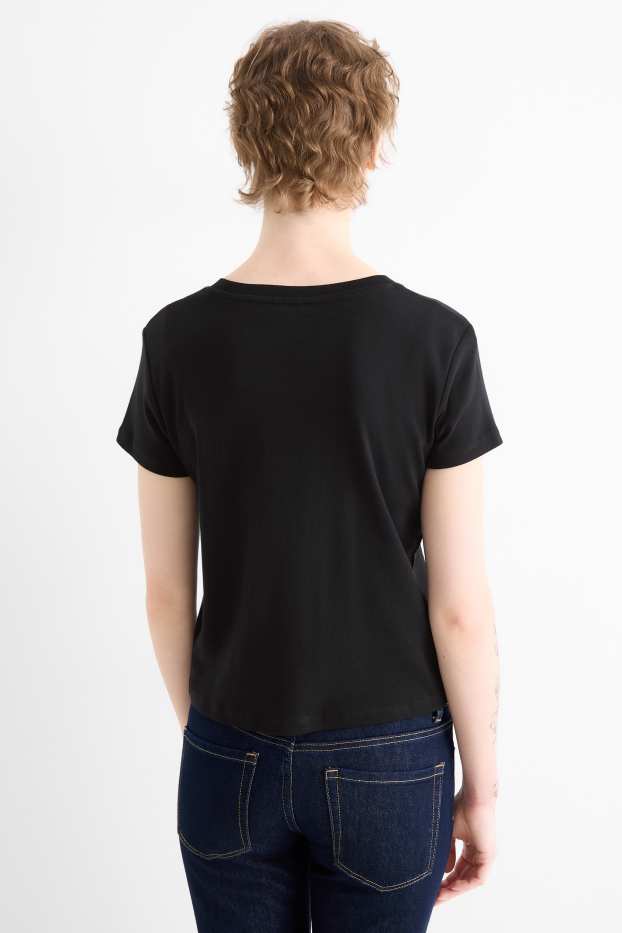 Damen - T-Shirt - Relaxed Fit - schwarz