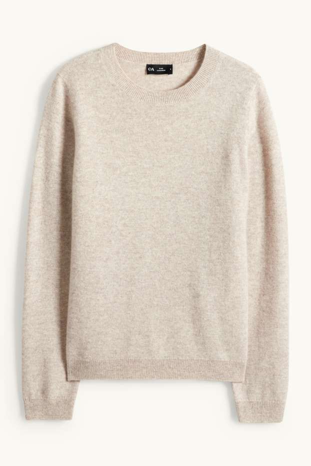 Femmes - Pull en cachemire - beige clair