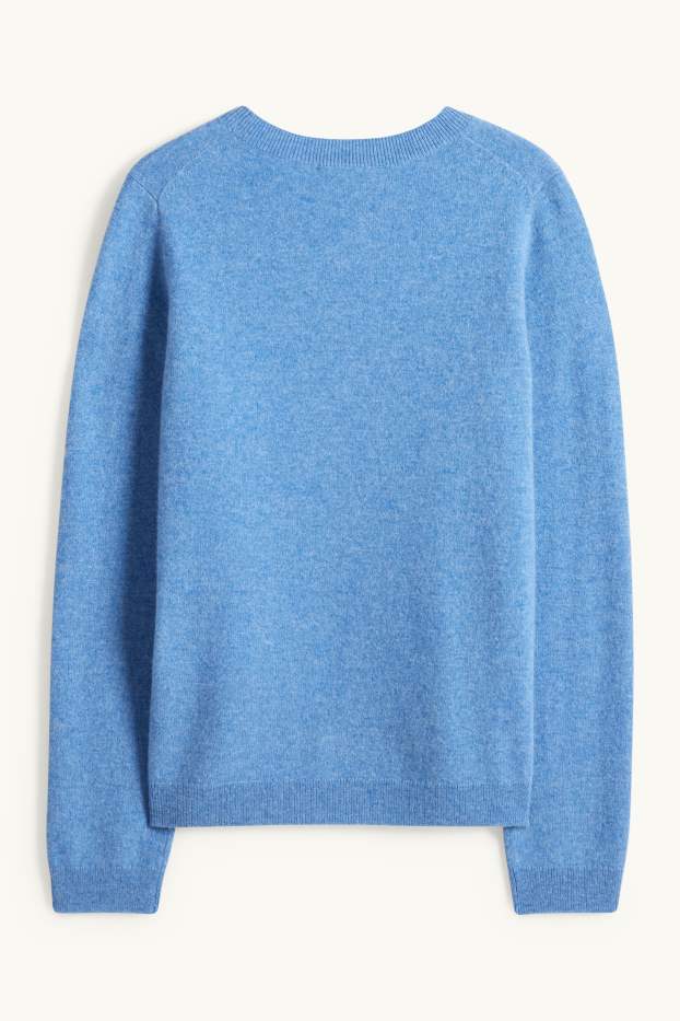 Dames - Trui van kasjmier - blauw