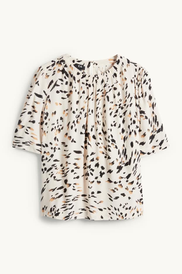 Damen - Bluse - gemustert - cremeweiss