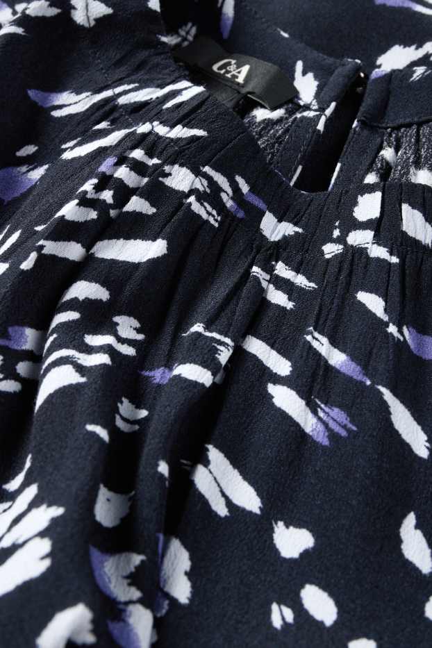 Damen - Bluse - gemustert - dunkelblau