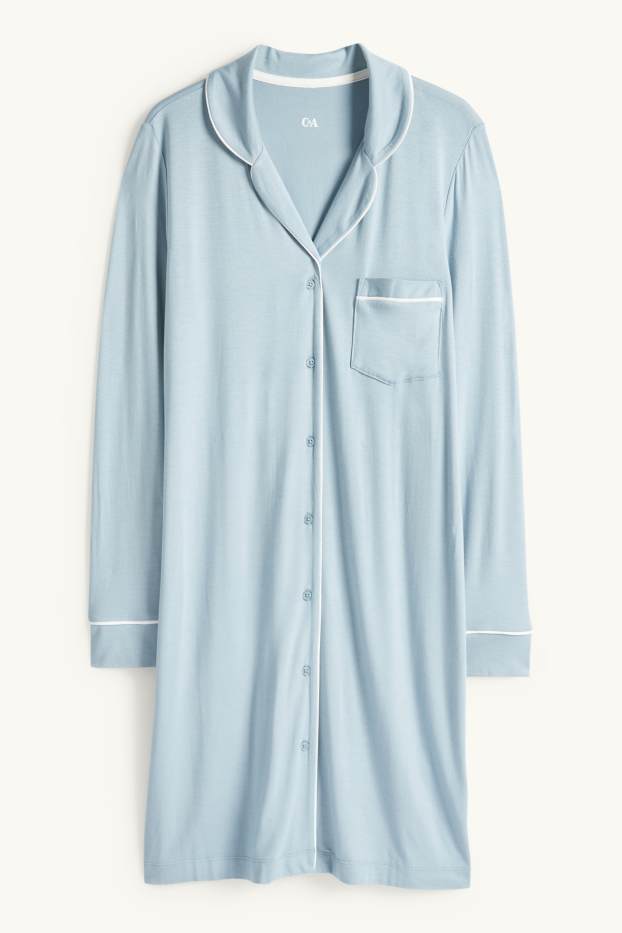 Dames - Nachthemd van viscose - lichtblauw