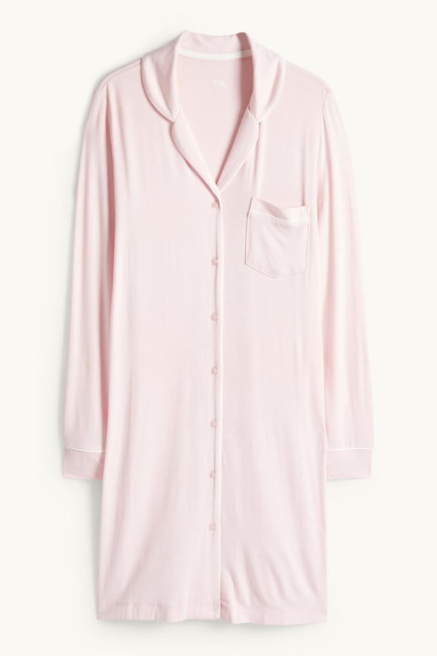 Dames - Nachthemd van viscose - roze