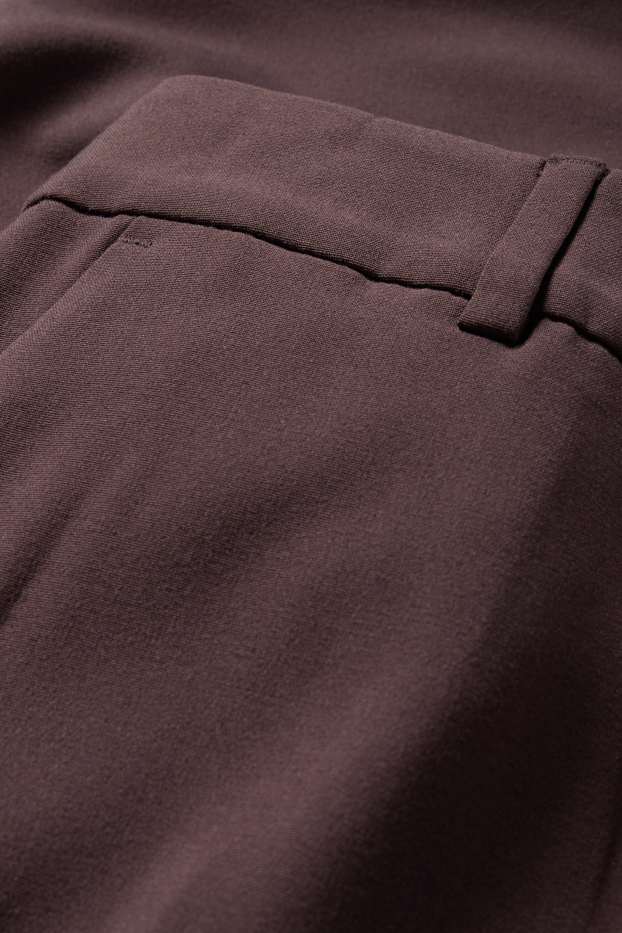 Damen - Stoffhose - Mid Waist - Straight Leg - dunkelbraun