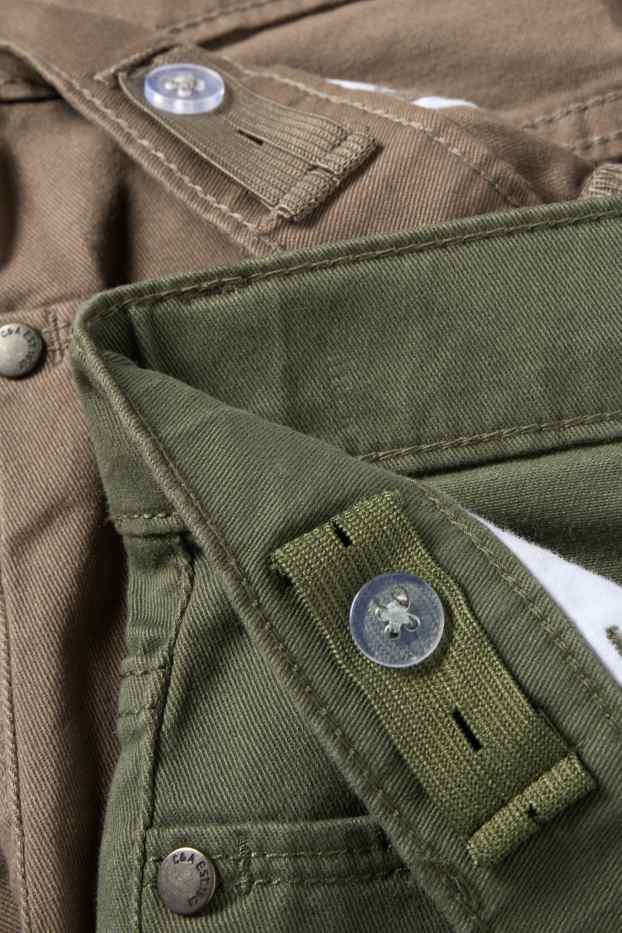 Enfants garçons - Lot de 2 - pantalons - marron / vert foncé